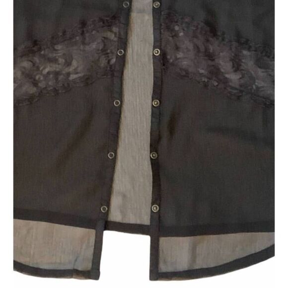 Vintage O’Neill Black Sheer Lace Tank Top Y2K Boho Festival Layering Piece - Picture 6 of 16